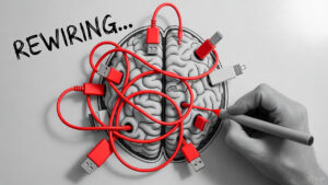 smartphone effects on the brain illustration